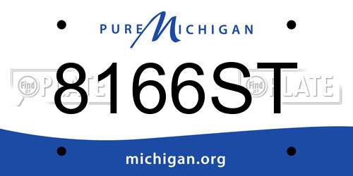 8166ST Michigan License Plate
