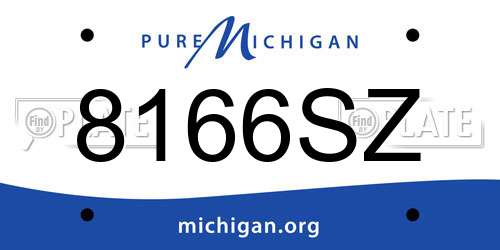 8166SZ Michigan License Plate
