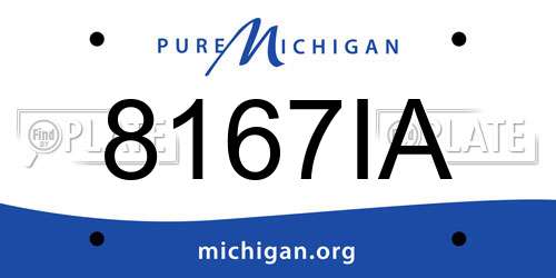 8167IA Michigan License Plate