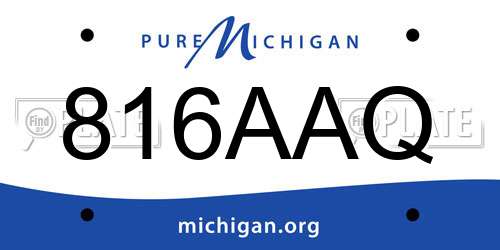 816AAQ Michigan License Plate