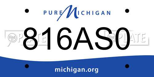 816AS0 Michigan License Plate