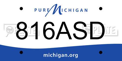 816ASD Michigan License Plate