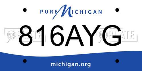 816AYG Michigan License Plate
