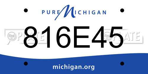 816E45 Michigan License Plate