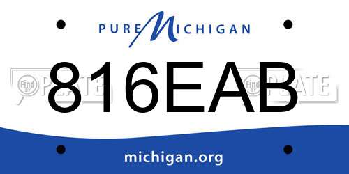 816EAB Michigan License Plate