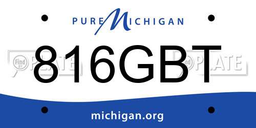 816GBT Michigan License Plate