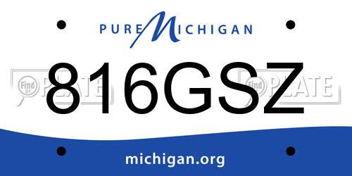 816GSZ Michigan License Plate