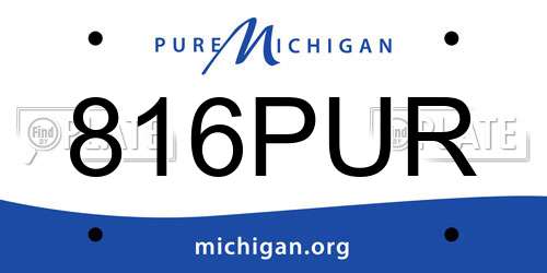 816PUR Michigan License Plate