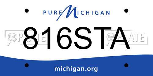 816STA Michigan License Plate