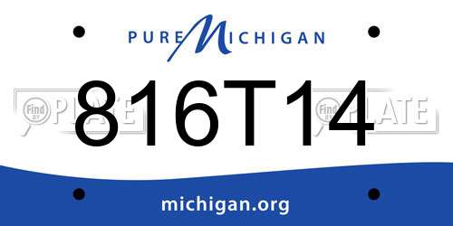 816T14 Michigan License Plate