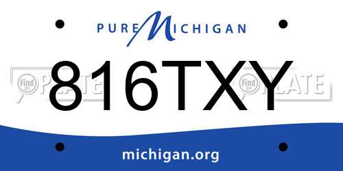 816TXY Michigan License Plate