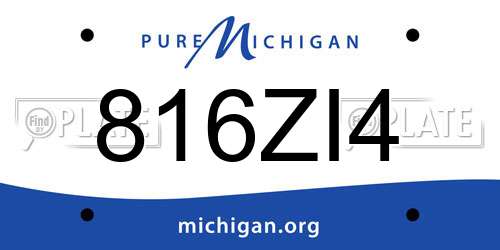 816ZI4 Michigan License Plate