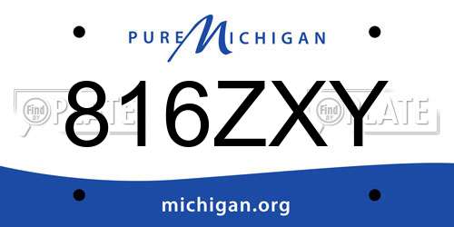 816ZXY Michigan License Plate