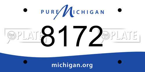 8172 Michigan License Plate