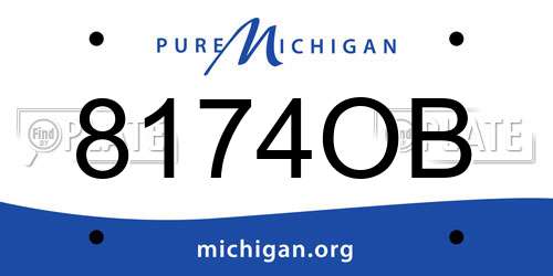 8174OB Michigan License Plate