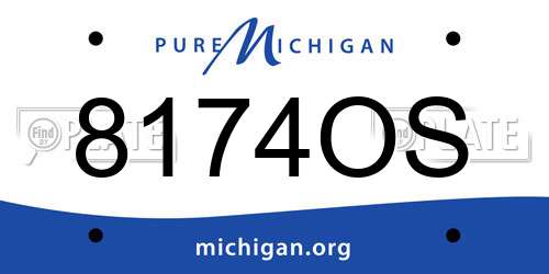 8174OS Michigan License Plate