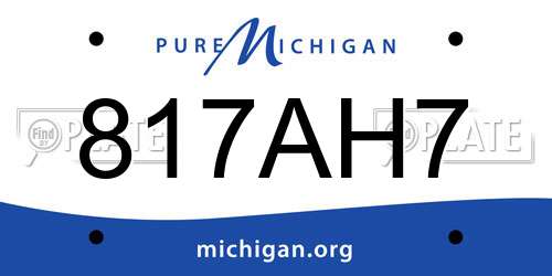 817AH7 Michigan License Plate