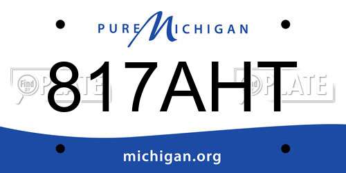 817AHT Michigan License Plate