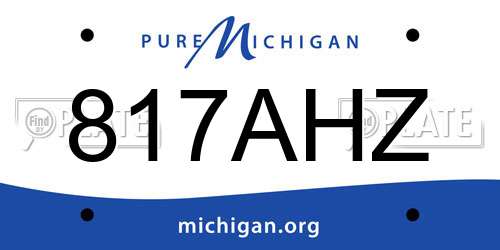 817AHZ Michigan License Plate