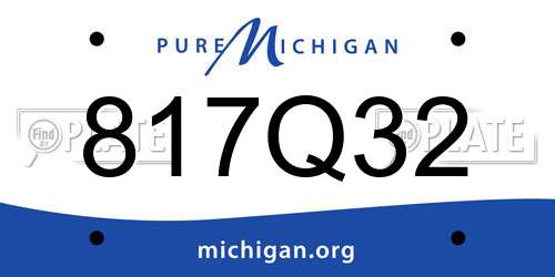 817Q32 Michigan License Plate