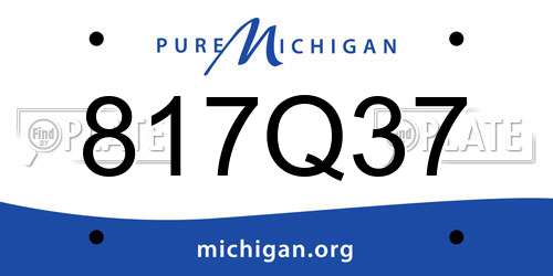 817Q37 Michigan License Plate