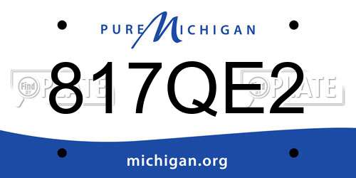 817QE2 Michigan License Plate