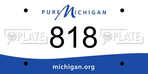 818 Michigan License Plate