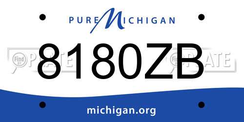 8180ZB Michigan License Plate
