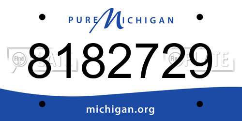 8182729 Michigan License Plate