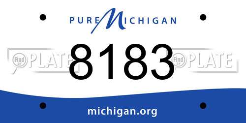 8183 Michigan License Plate