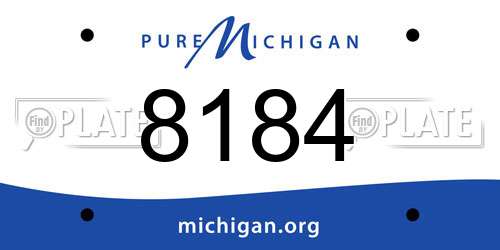 8184 Michigan License Plate