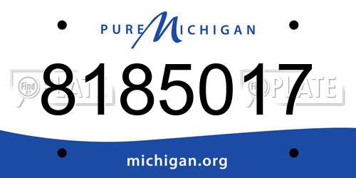 8185017 Michigan License Plate
