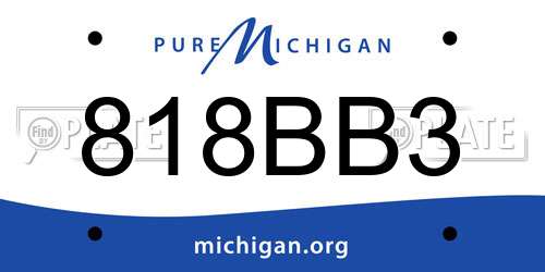 818BB3 Michigan License Plate