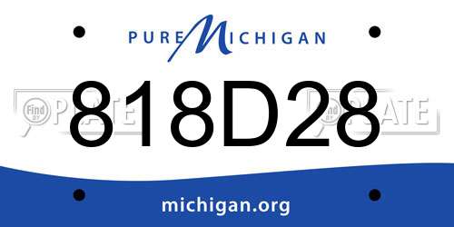 818D28 Michigan License Plate