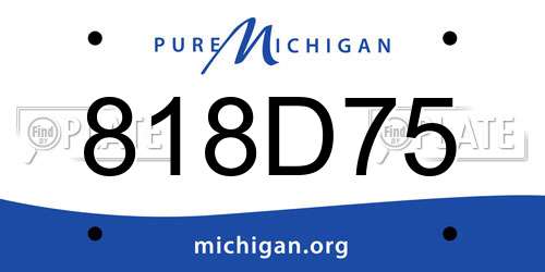 818D75 Michigan License Plate