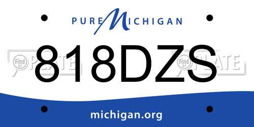 818DZS Michigan License Plate