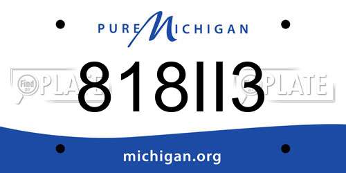 818II3 Michigan License Plate