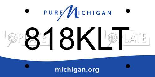 818KLT Michigan License Plate