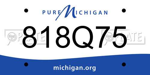 818Q75 Michigan License Plate