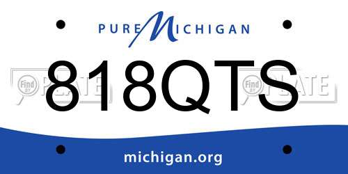 818QTS Michigan License Plate