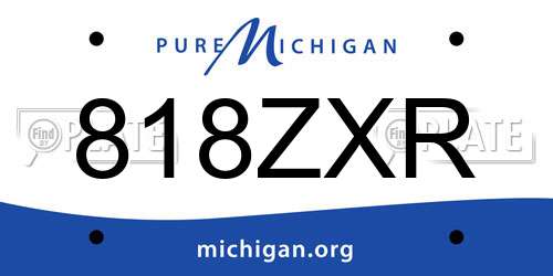 818ZXR Michigan License Plate