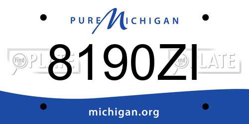8190ZI Michigan License Plate