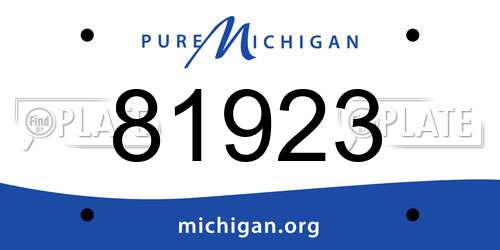 81923 Michigan License Plate