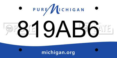 819AB6 Michigan License Plate