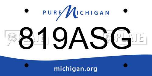 819ASG Michigan License Plate