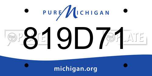819D71 Michigan License Plate