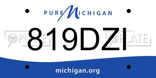 819DZI Michigan License Plate