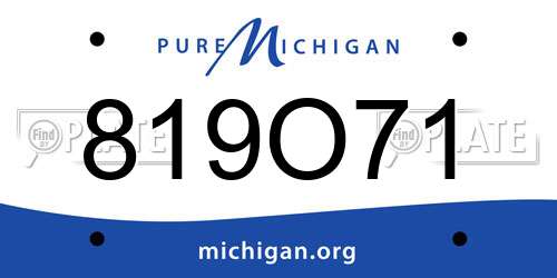 819O71 Michigan License Plate