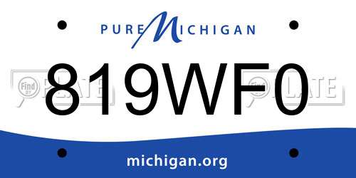 819WF0 Michigan License Plate