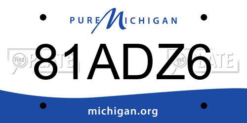 81ADZ6 Michigan License Plate
